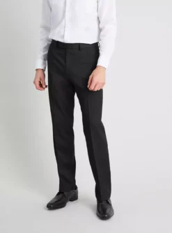 Black Tailored Fit Trousers With Stretch W40 L31