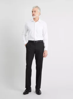 Black Tailored Fit Trousers With Stretch W40 L31 -UMBO Clothing Shop tuc140423232 Black R Z002A 1