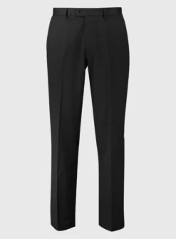 Black Tailored Fit Trousers With Stretch W30 L31 -UMBO Clothing Shop tuc140423232 Black R Z003A