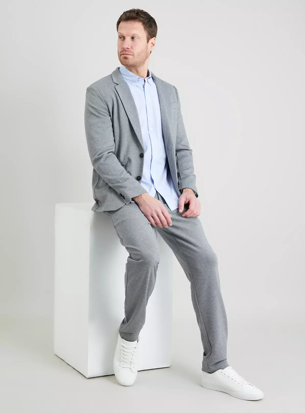 Grey Jersey Tailored Trousers W42 L29 1 Grey Jersey Tailored Trousers W42 L29