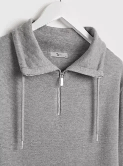 Charcoal Grey Half Zip Funnel Neck Jumper XXXL -UMBO Clothing Shop tuc142272175 Charcoal R Z004A