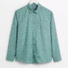 Teal Regular Fit Paisley Shirt XXXL