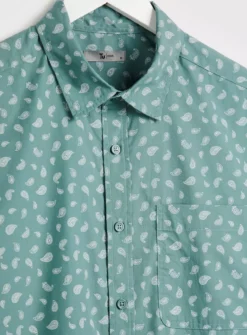 Teal Regular Fit Paisley Shirt XXXL -UMBO Clothing Shop tuc142557373 Teal R Z004A