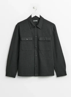 Grey Jersey Shacket L -UMBO Clothing Shop tuc142691724 Grey R Z003A