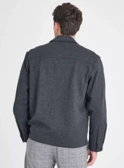 Grey Jersey Shacket L