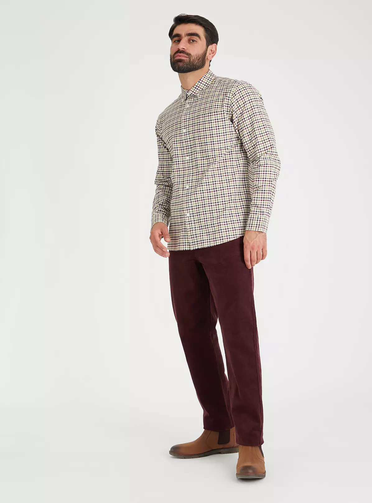 Aubergine Corduroy Trousers 44R 4 Aubergine Corduroy Trousers 44R - Image 4