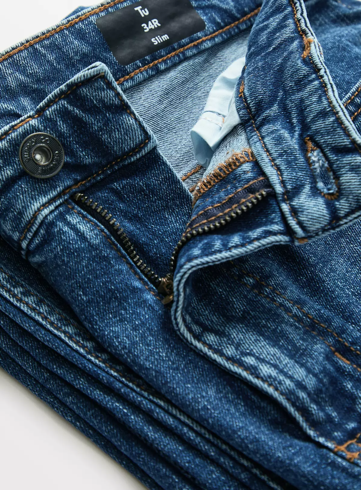 Midwash Denim Slim Fit Jeans With Stretch 44R 1 Midwash Denim Slim Fit Jeans With Stretch 44R