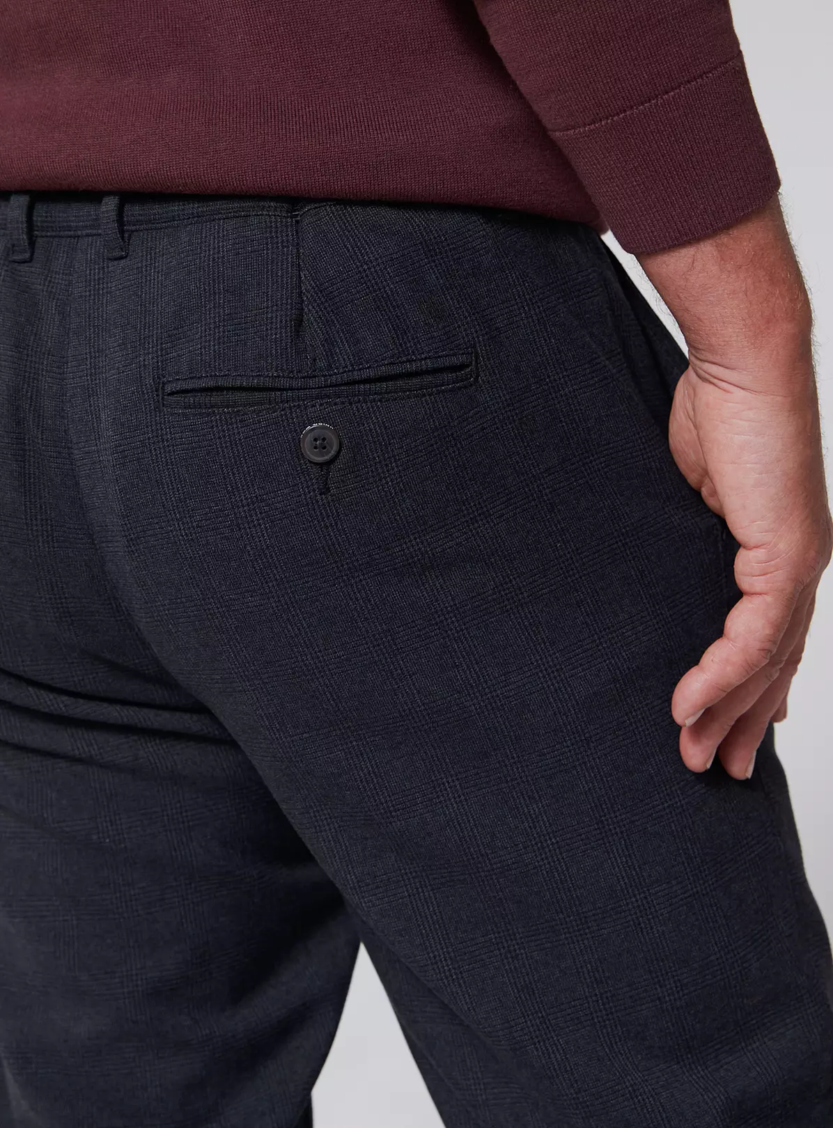 UNION WORKS Charcoal Check Trousers 30R 2 UNION WORKS Charcoal Check Trousers 30R - Image 2