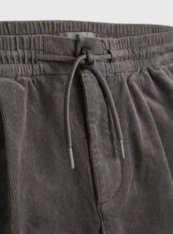 Grey Corduroy Pull On Straight Leg Trousers 36R -UMBO Clothing Shop tuc142997598 Grey R Z004A