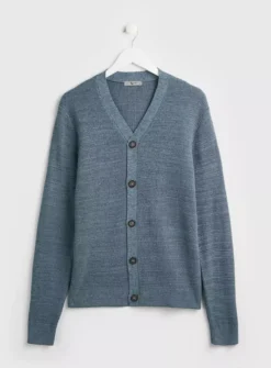 Blue Textured CardiganM -UMBO Clothing Shop tuc143185444 Blue R Z003A