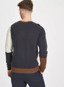 Check Block Crew Neck Jumper L