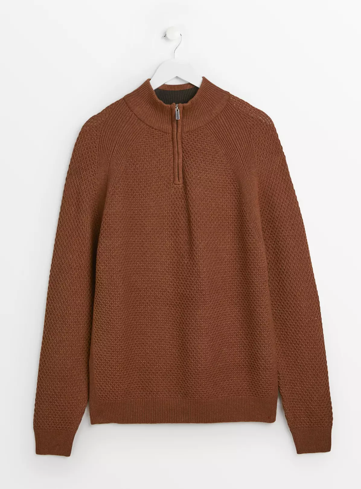 Tan Half-Zip Honeycomb Jumper S 2 Tan Half-Zip Honeycomb Jumper S - Image 2