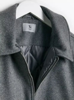 Charcoal Wool Harrington Jacket XXL -UMBO Clothing Shop tuc143213396 Charcoal R Z004A