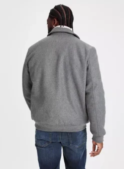 Charcoal Wool Harrington Jacket S -UMBO Clothing Shop tuc143213396 Charcoal R Z005A 1