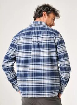 BURGS Oakford Check Shirt S -UMBO Clothing Shop tuc143258287 Navy R Z002A 1