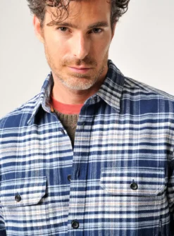 BURGS Oakford Check Shirt XL -UMBO Clothing Shop tuc143258287 Navy R Z003A