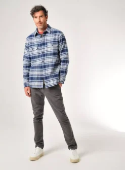 BURGS Oakford Check Shirt S -UMBO Clothing Shop tuc143258287 Navy R Z004A 1