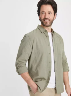 UMBO Clothing Shop 11 Khaki Roll Sleeve Cotton Shirt XXXL