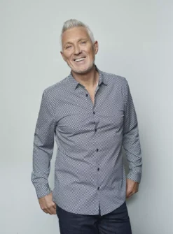 UNION WORKS Navy Geometric Printed Shirt L