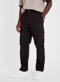 Black Straight Leg Cargo Trousers 44R 7 Black Straight Leg Cargo Trousers 44R -UMBO Clothing Shop tuc143342163 Black R Z001A