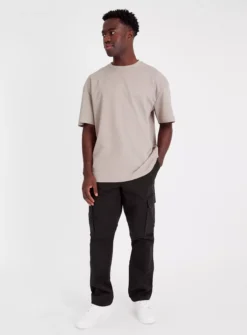 Black Straight Leg Cargo Trousers 44R