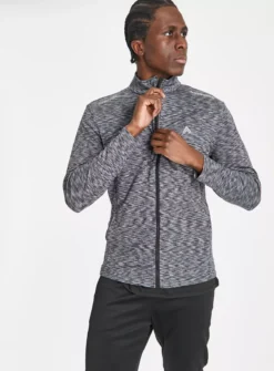 UMBO Clothing Shop 56 Active Grey Space Dye Zip-Through Top M