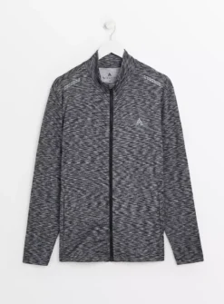 Active Grey Space Dye Zip-Through Top XXL -UMBO Clothing Shop tuc143353604 Charcoal R Z003A 1