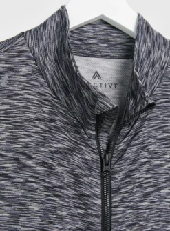 Active Grey Space Dye Zip-Through Top XXL -UMBO Clothing Shop tuc143353604 Charcoal R Z004A 1