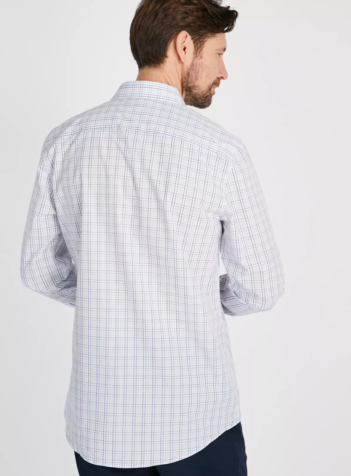 Blue Tattersall Check Shirt S 4 Blue Tattersall Check Shirt S - Image 4