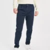 Navy Twill Textured Trousers 38R