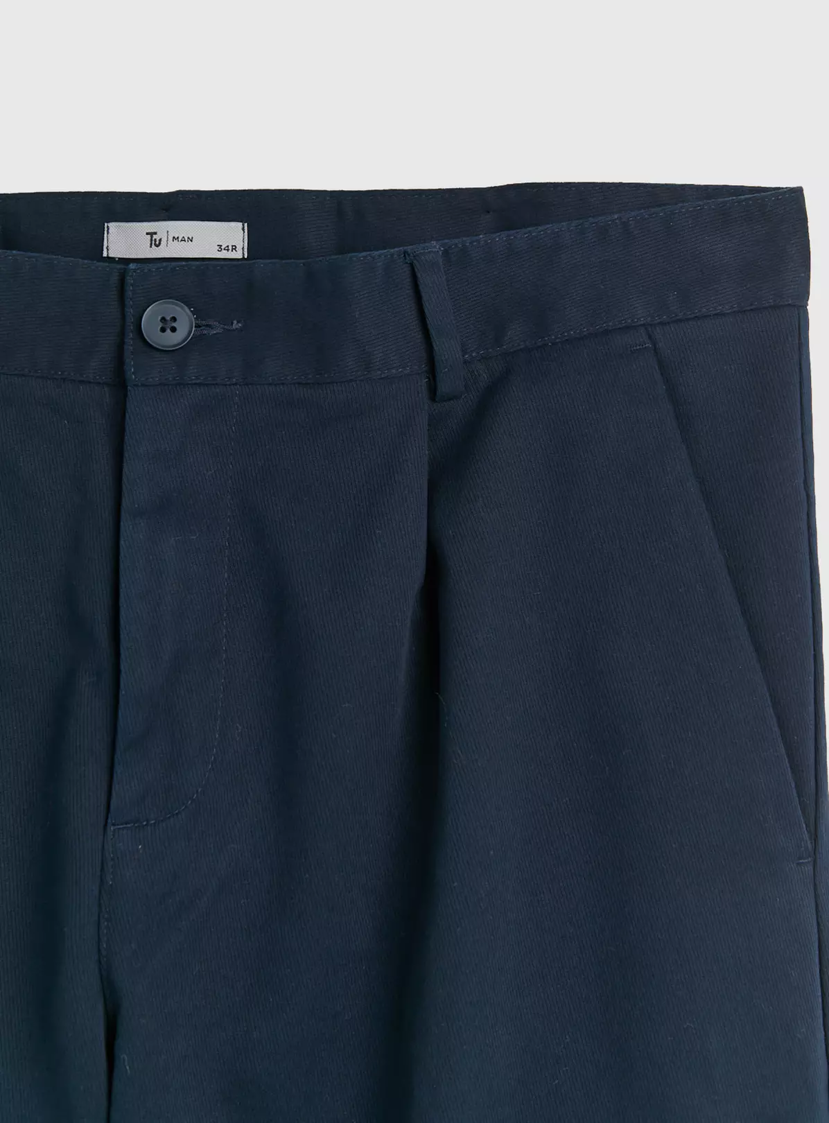 Navy Twill Textured Trousers 38R 4 Navy Twill Textured Trousers 38R - Image 4