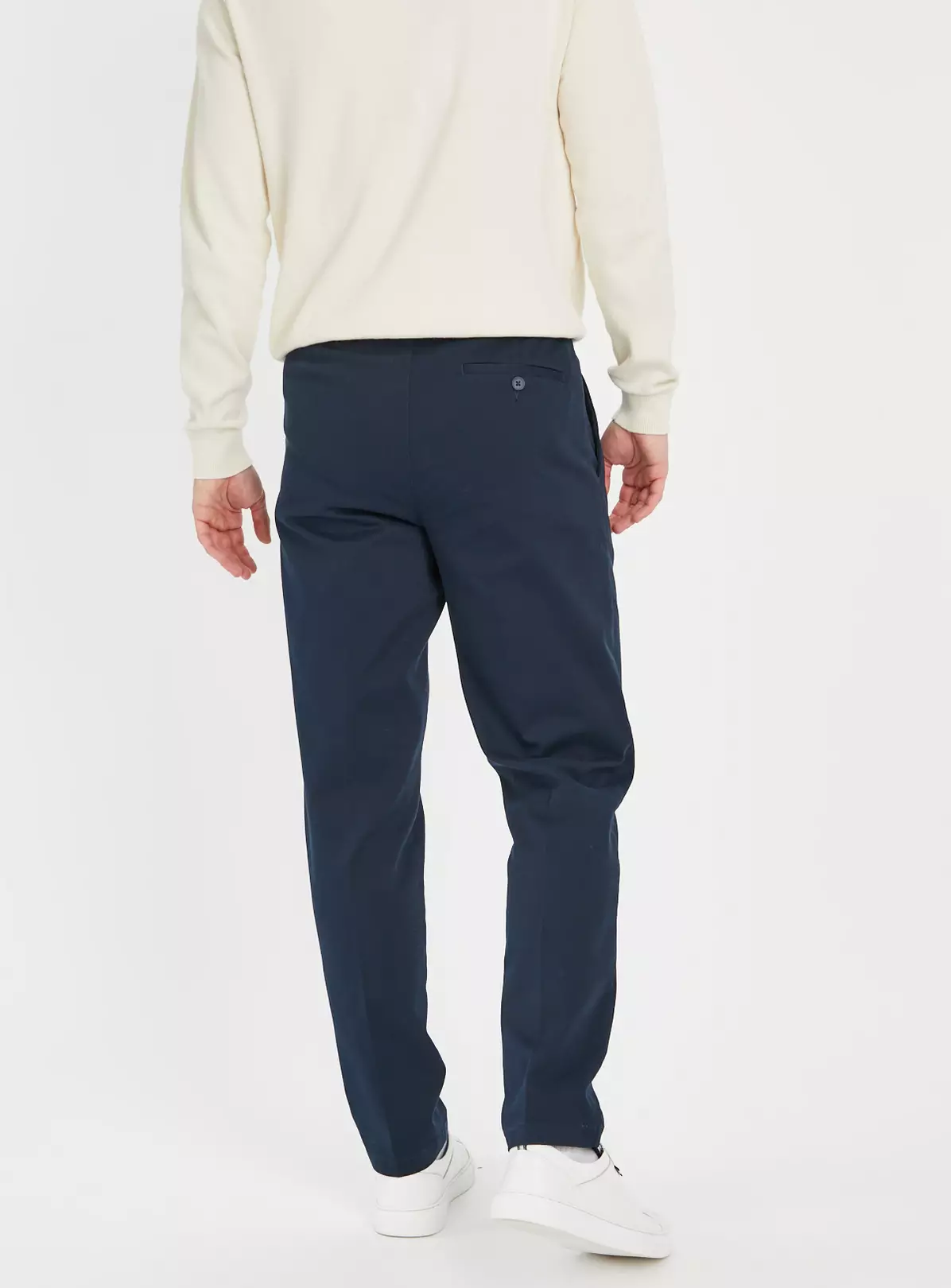 Navy Twill Textured Trousers 38R 2 Navy Twill Textured Trousers 38R - Image 2
