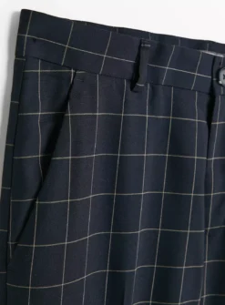 Navy Windowpane Check Trousers 44R -UMBO Clothing Shop tuc143386772 Navy R Z004A 1