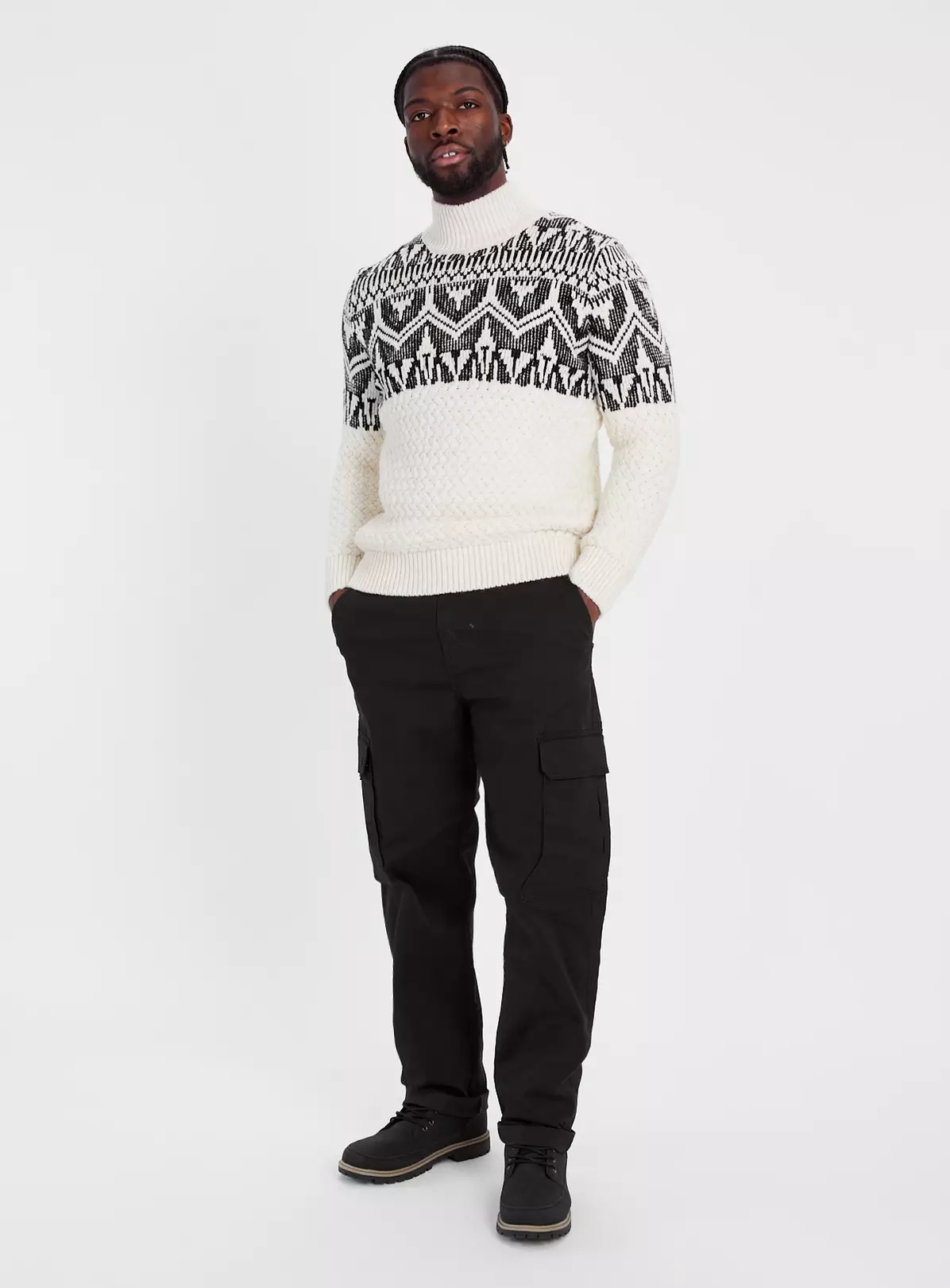 Cream Mono Neck Knitted Jumper S 4 Cream Mono Neck Knitted Jumper S - Image 4