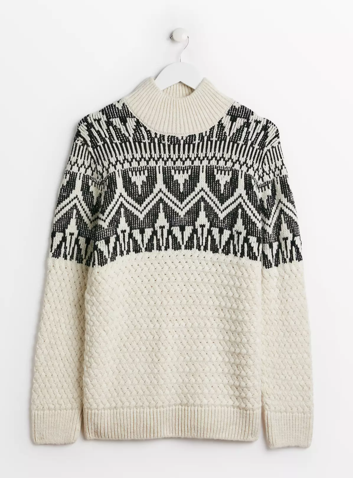 Cream Mono Neck Knitted Jumper S 3 Cream Mono Neck Knitted Jumper S - Image 3