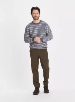 Grey Jacquard Stitch Crew Neck Jumper XL