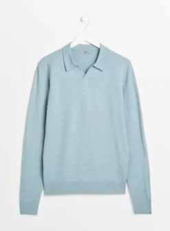 Light Blue Trophy Neck Polo Jumper XXXL -UMBO Clothing Shop tuc143503481 Light20Blue R Z003A