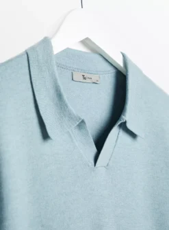 Light Blue Trophy Neck Polo Jumper XXXL -UMBO Clothing Shop tuc143503481 Light20Blue R Z004A