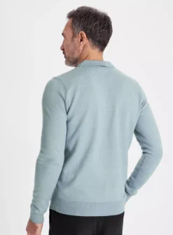 Light Blue Trophy Neck Polo Jumper XXXL -UMBO Clothing Shop tuc143503481 Light20Blue R Z005A