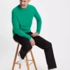 Green Textured Crew Neck Jumper XXXL