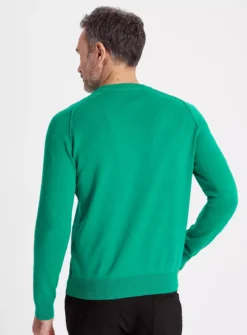 Green Textured Crew Neck Jumper XXXL -UMBO Clothing Shop tuc143506295 Green R Z005A
