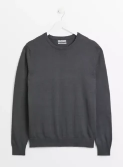 Charcoal Grey Crew Neck Cotton Jumper XXXL 7 Charcoal Grey Crew Neck Cotton Jumper XXXL -UMBO Clothing Shop tuc143509171 Charcoal R Z003A