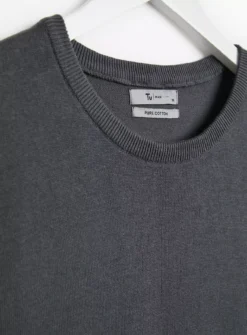 Charcoal Grey Crew Neck Cotton Jumper XXXL 9 Charcoal Grey Crew Neck Cotton Jumper XXXL -UMBO Clothing Shop tuc143509171 Charcoal R Z004A