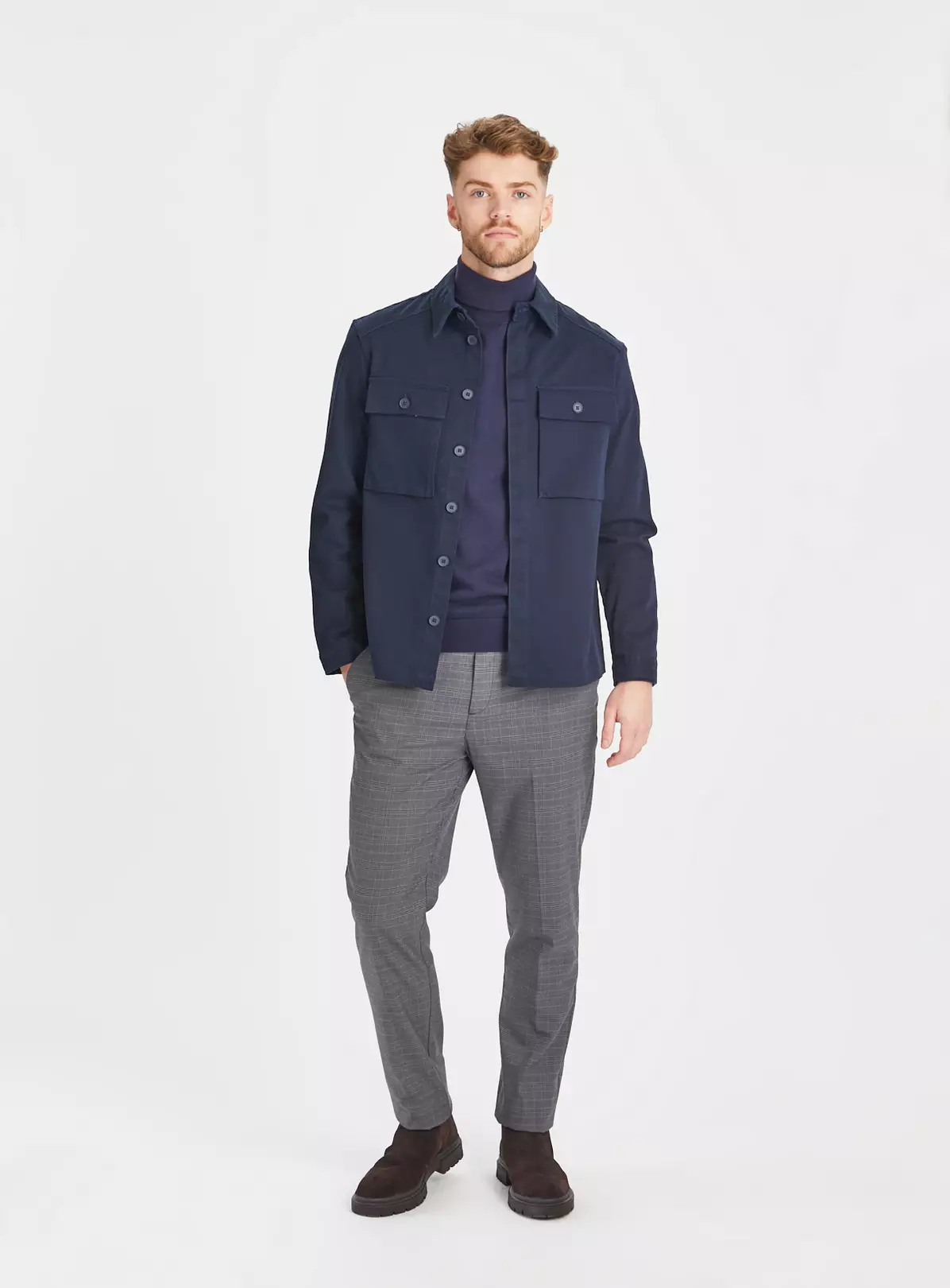 Navy Textured Shacket L 1 Navy Textured Shacket L