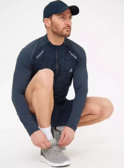 Active Navy Printed Quarter Zip TopL 4 Active Navy Printed Quarter Zip TopL -UMBO Clothing Shop tuc143533592 Navy R Z002A 1