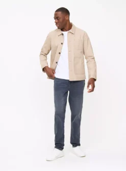 Blue Denim Tapered Fit Jeans 42R