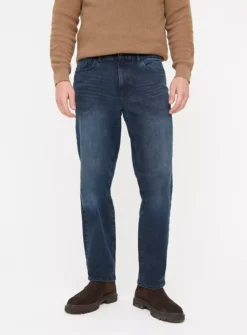 Flexible Stretch Dark Denim Straight Leg Jeans34S -UMBO Clothing Shop tuc143590183 Dark20Denim R Z001A