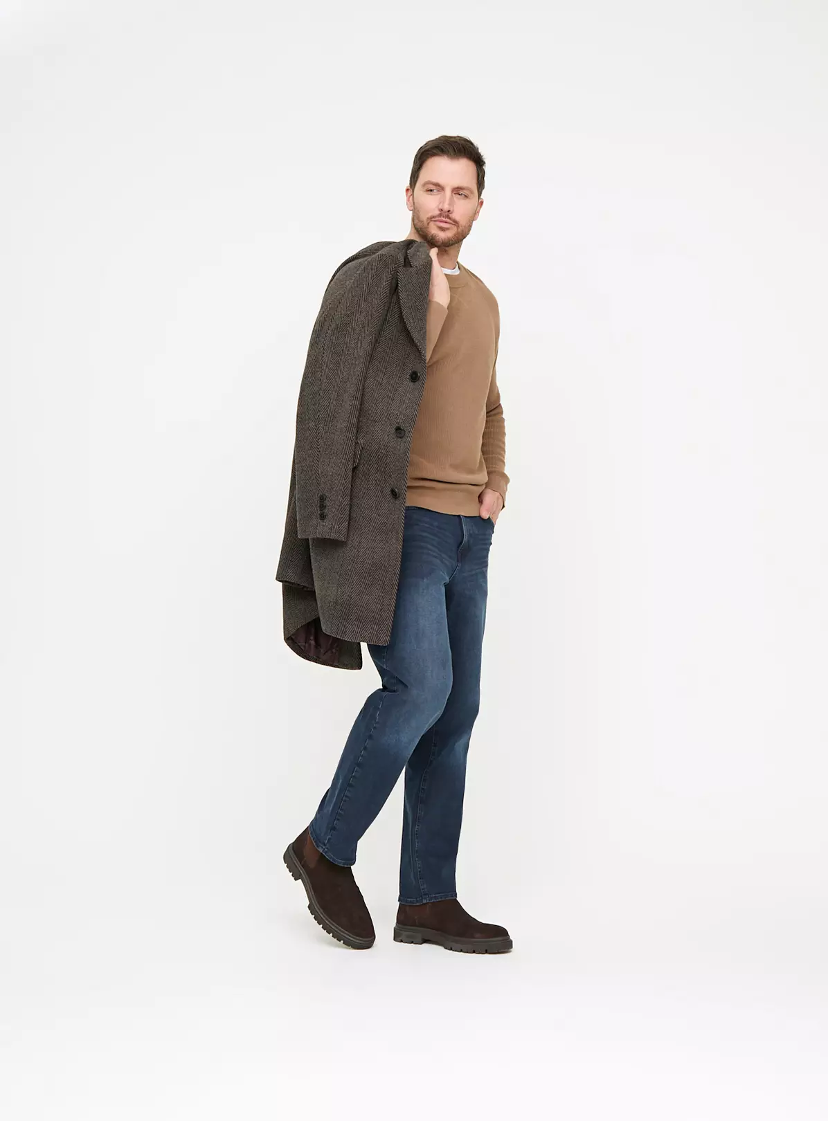 Flexible Stretch Dark Denim Straight Leg Jeans44R 1 Flexible Stretch Dark Denim Straight Leg Jeans44R