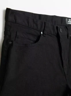 Black Denim Straight Leg Jeans 40S