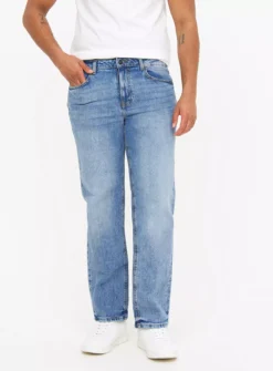 Blue Mid-Wash Denim Straight Leg Jeans 44R